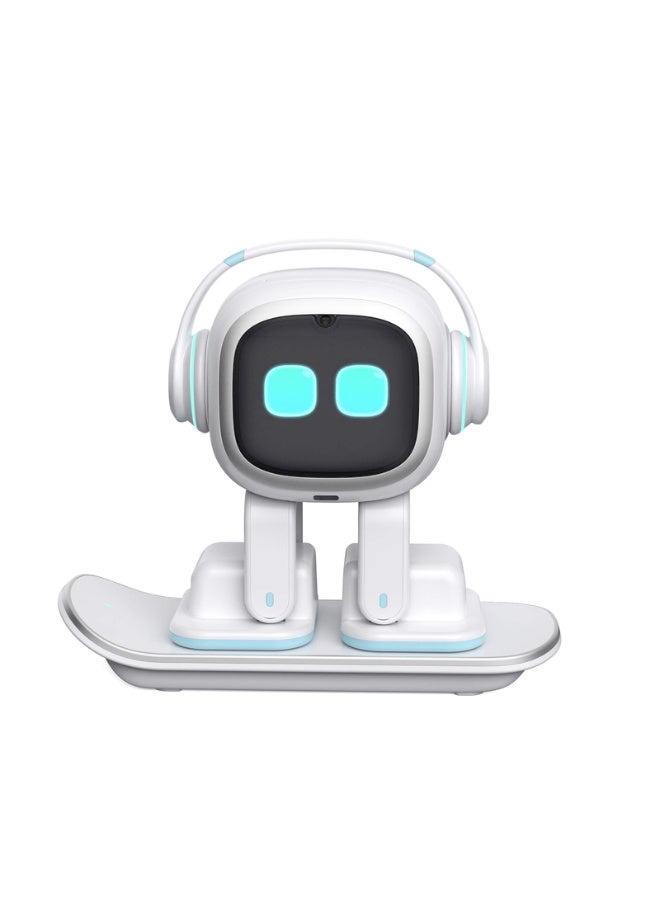 LIVING.AI EMO Robot Desktop Pet Companion (Skateboard-White) | AI-Powered Smart Robot with Voice Interaction, Smart Light & Wireless Charging Skateboard Base for Kids and Adults - Image 3
